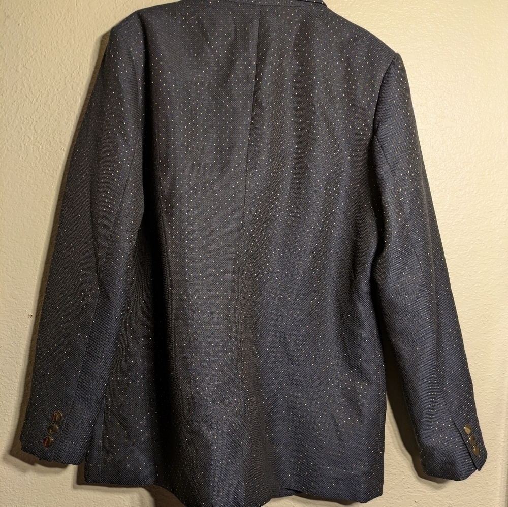 a New Day Size 14 Stylish Navy Blazer with Gold Dots - Picture 8 of 12